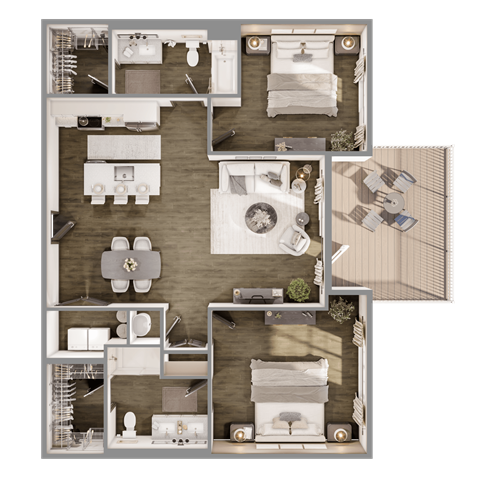 Forest floorplan at The Leo Myrtle Beach, Myrtle Beach, SC.